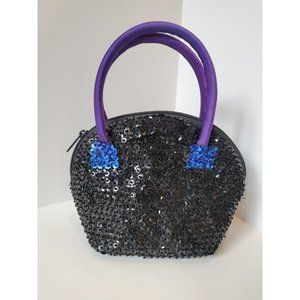 Vintage black sequin bag by La Regale